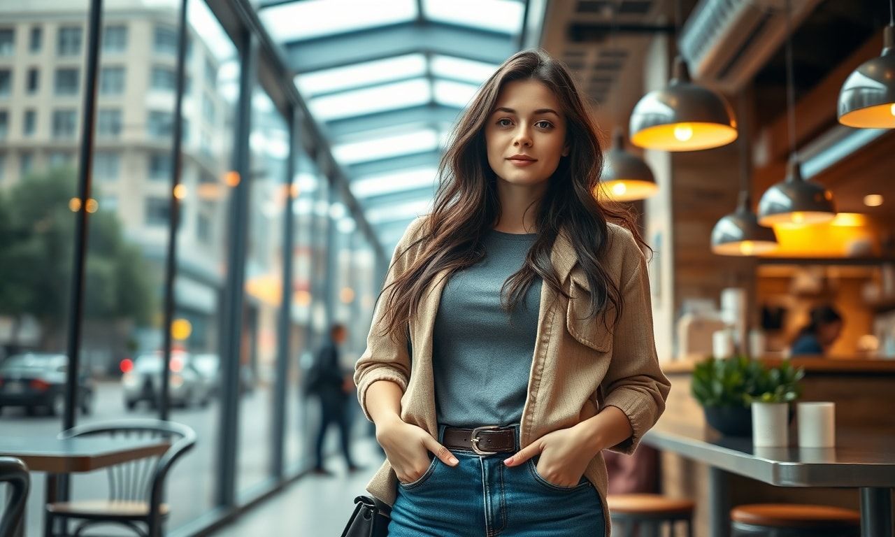 高身長女子の自然なポートレート