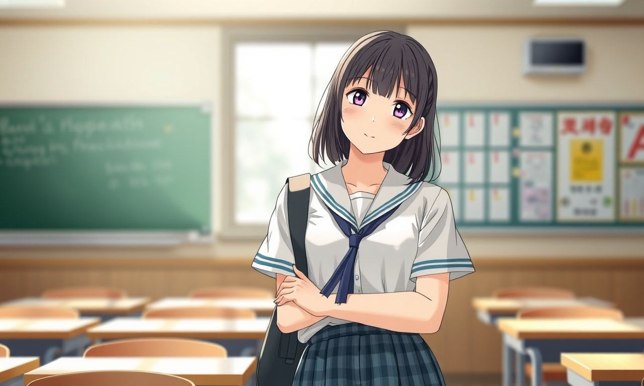 悩みを持つ中学生女子