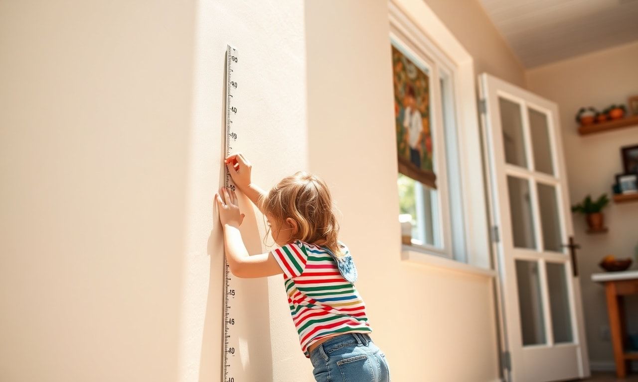 成長を測る女の子