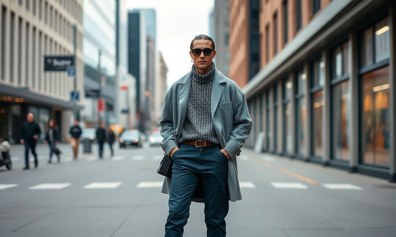 メンズ服を着こなす高身長女性