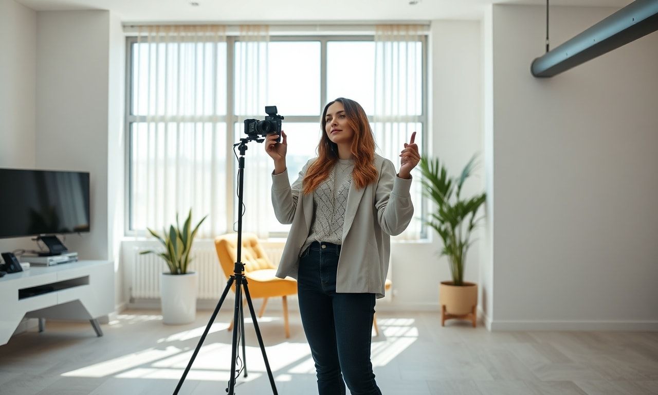 TikTokで動画を撮影する高身長女子