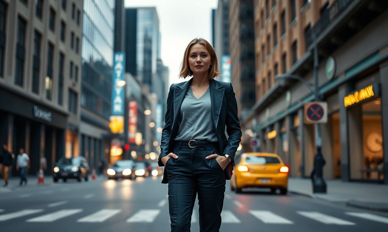 高身長を活かして自信を持って立つ女性