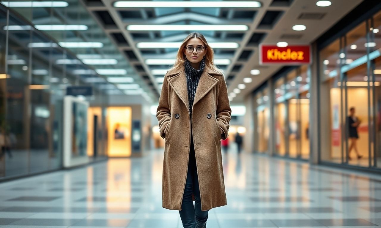 洗練されたスタイルで堂々と歩く女性