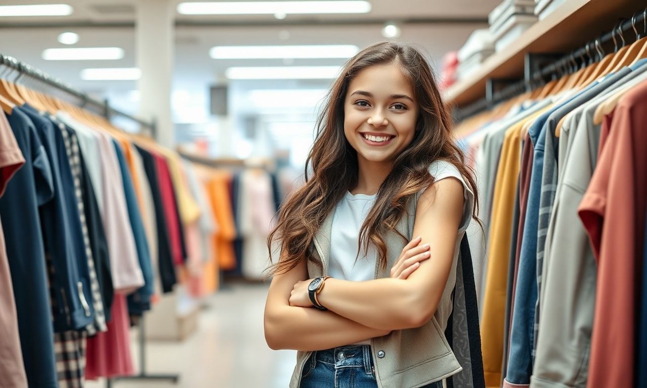 洋服を選ぶ女の子