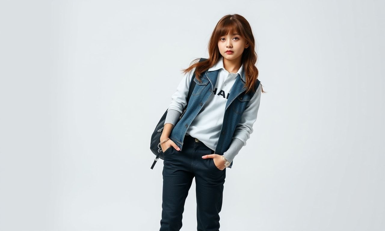 ファッショナブルな高身長女子の全身ショット