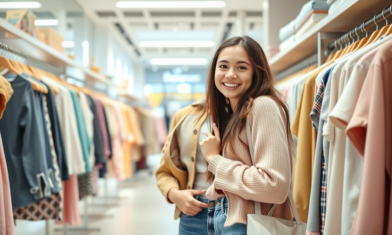 服を選ぶ高校生