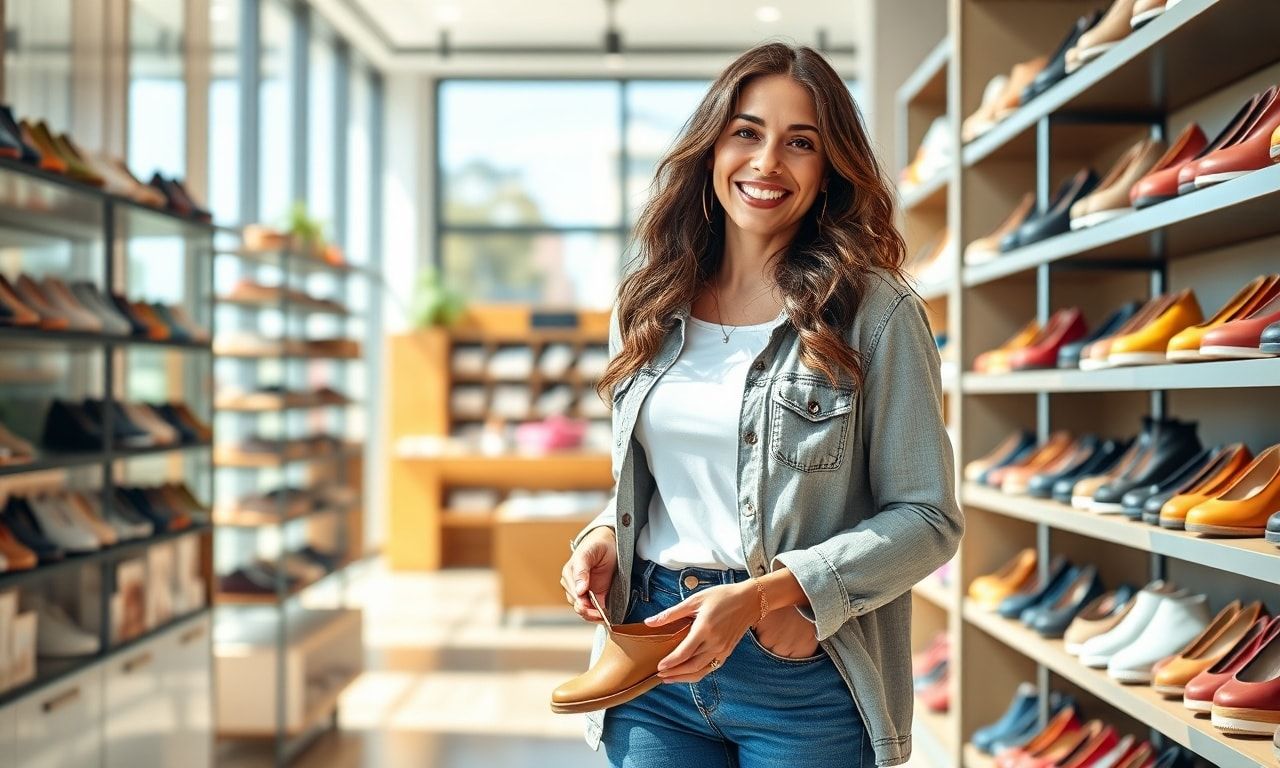 自信を持って靴を選ぶ様子