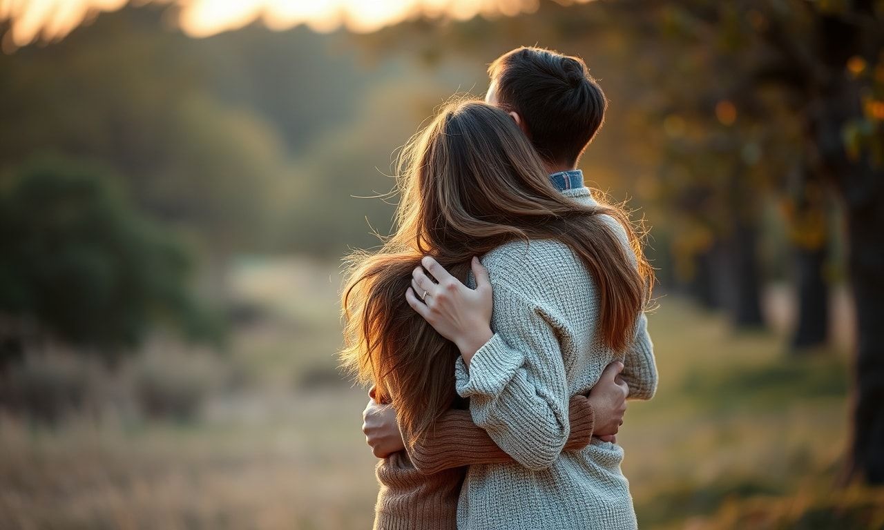 身長差カップルのハグ