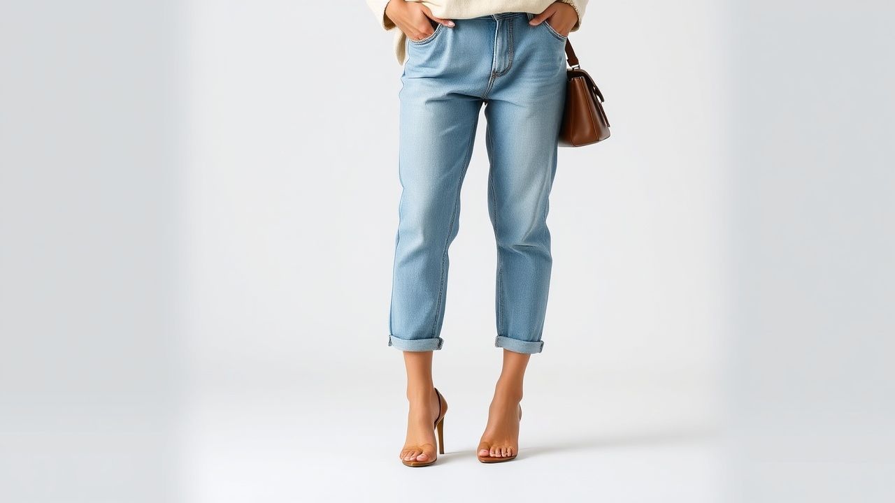 高身長女性とミドルヒールのイメージ