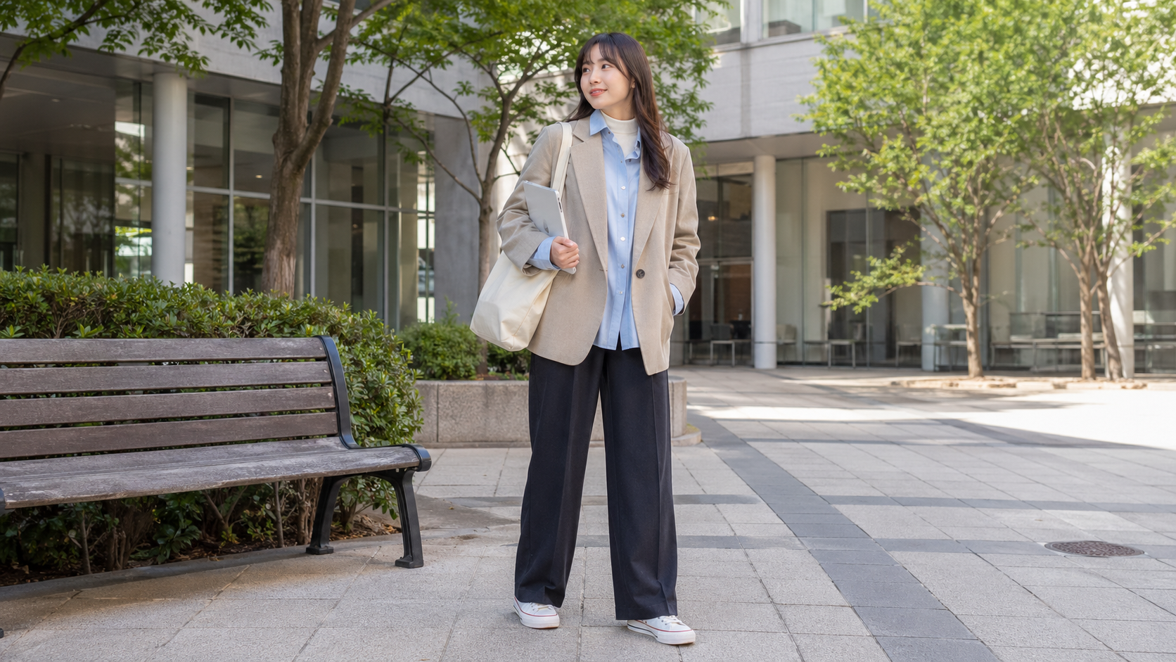 高身長女子の大学生コーデ実例
