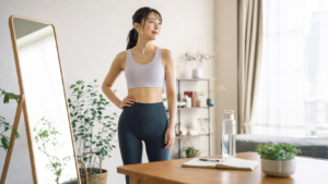 高身長女子がダイエットと健康的な体型管理を前向きに考える様子