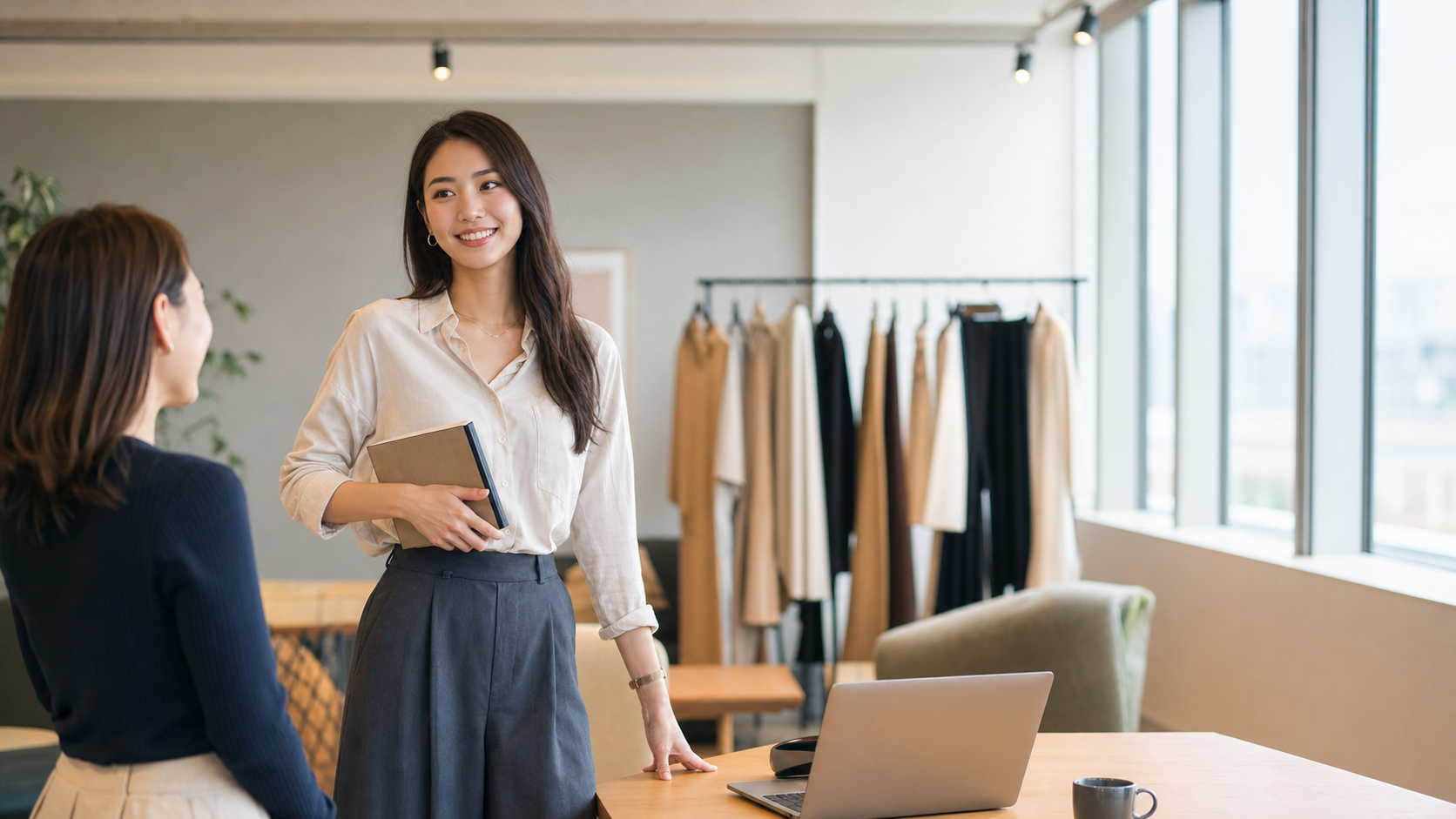 高身長女子が服と仕事と恋愛の魅力を前向きに活かすイメージ