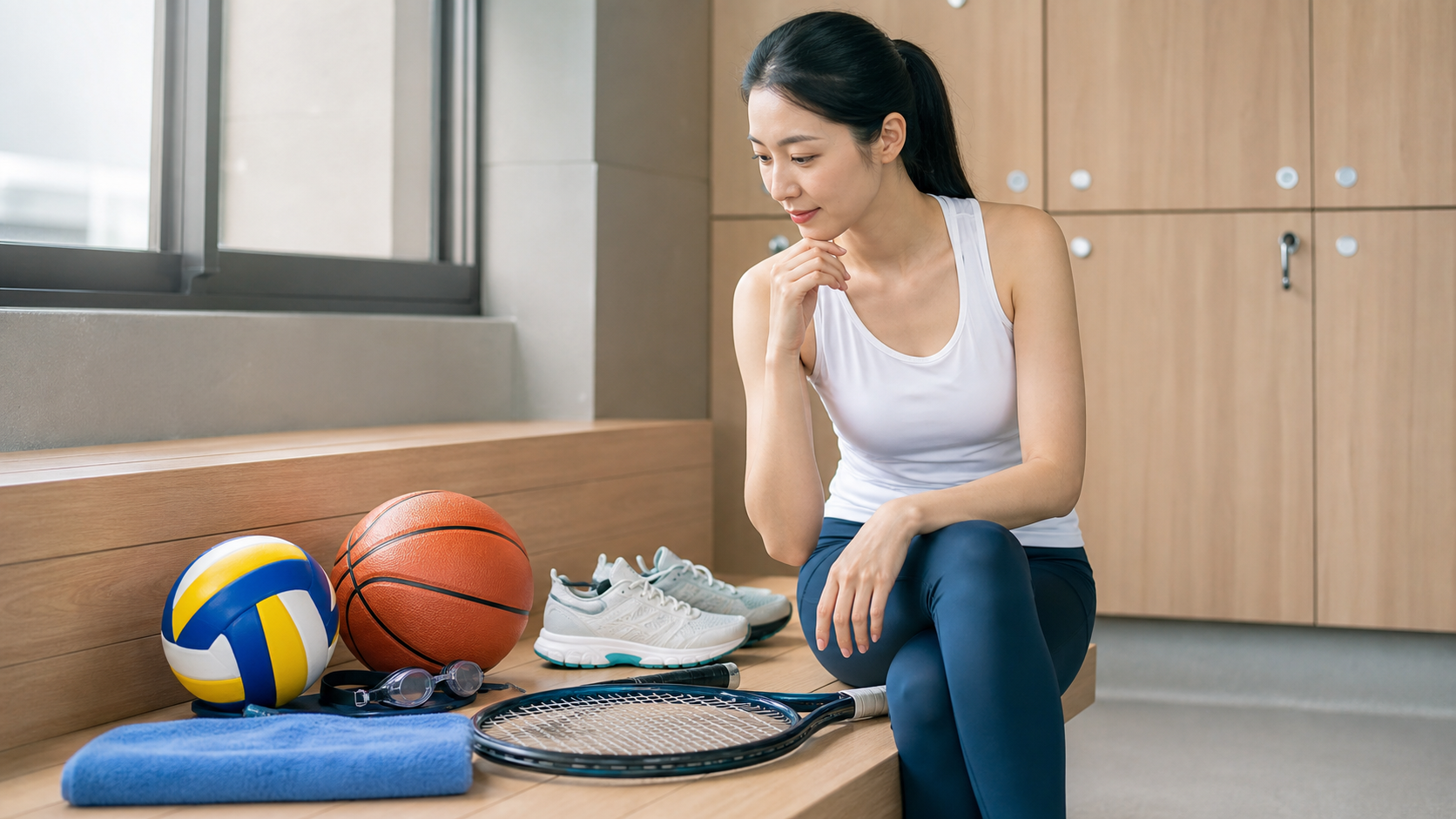 高身長女子が自分に合うスポーツを選ぶための競技道具の写真