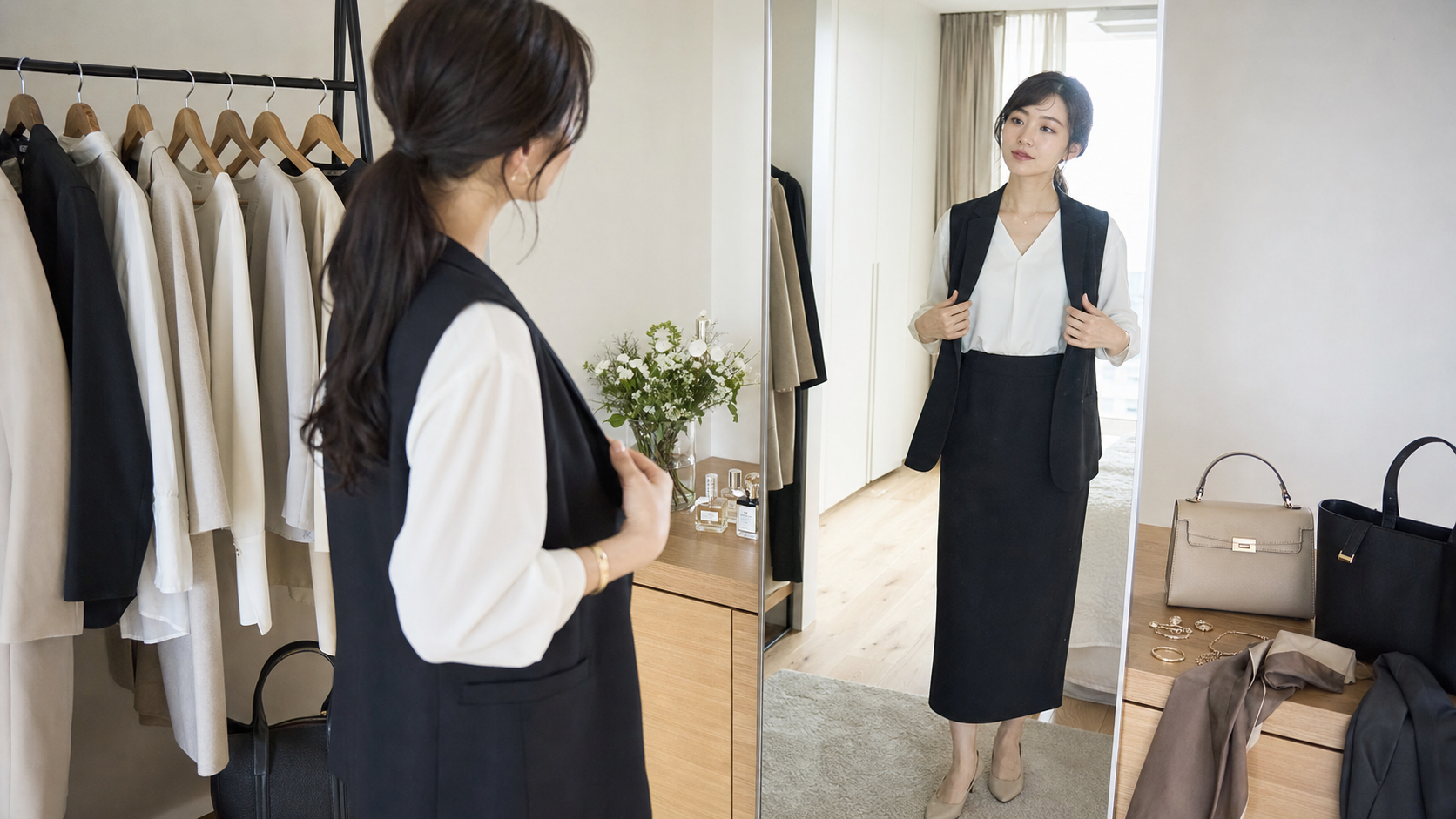 高身長骨格ストレートがNG服を調整する着こなしイメージ