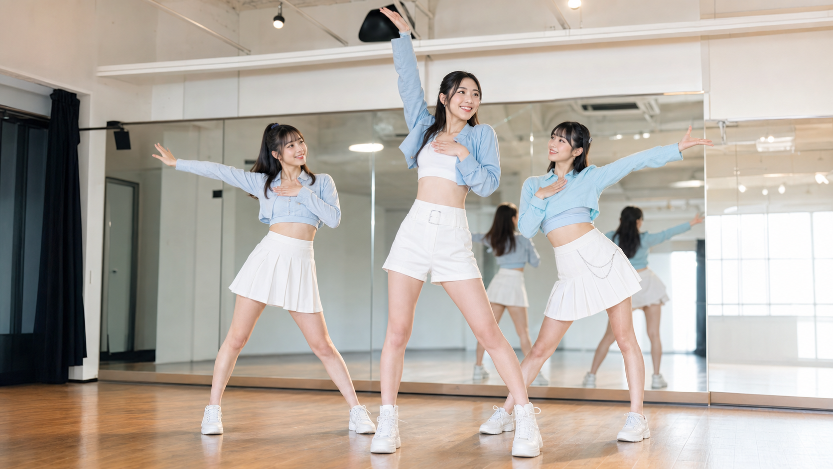 高身長女子がアイドルを目指してステージ練習する様子