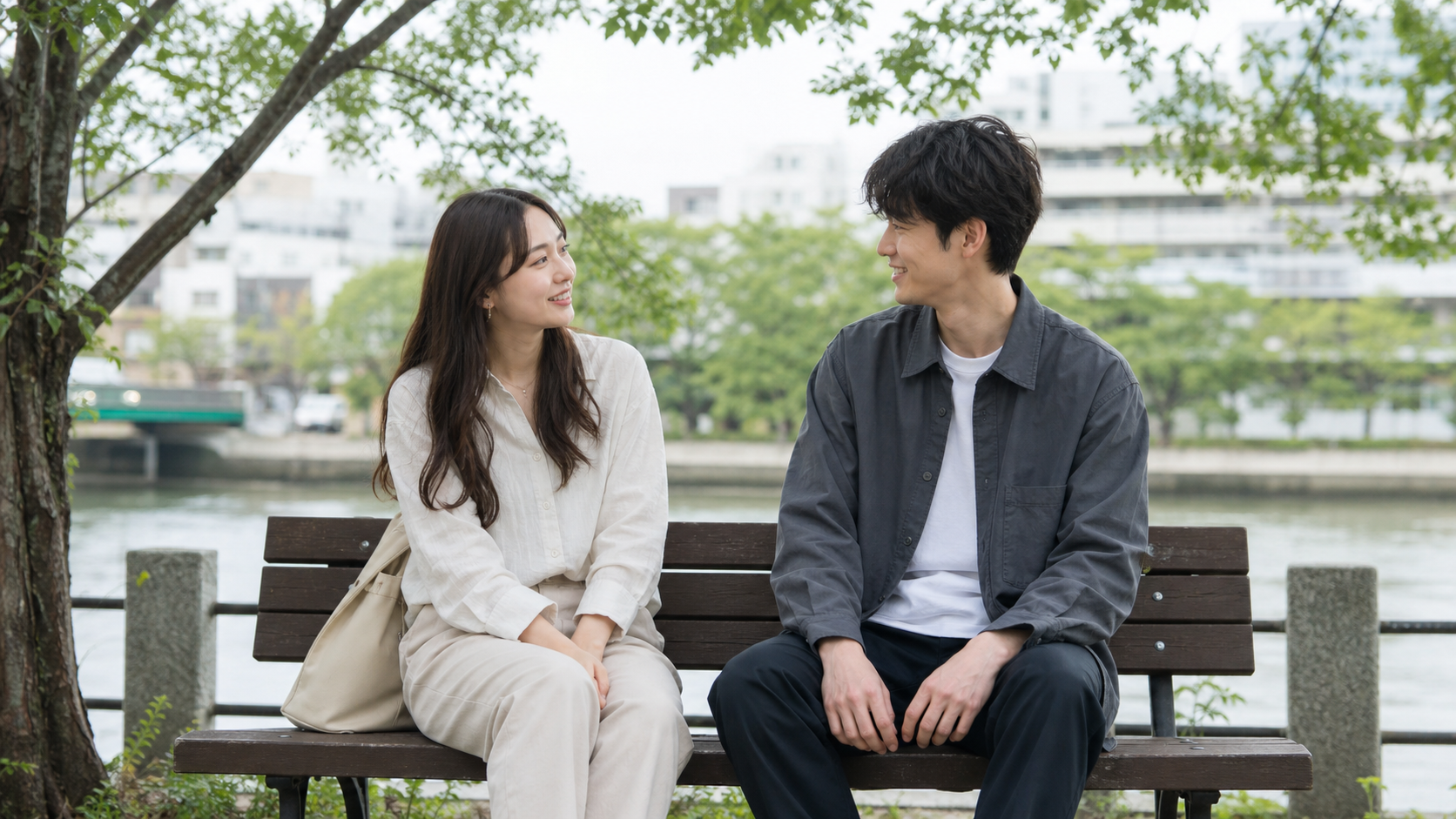 高身長男子と高身長女子が身長の不安を話し合う様子
