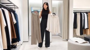 高身長女子がZARAやH&M風の服を選ぶイメージ