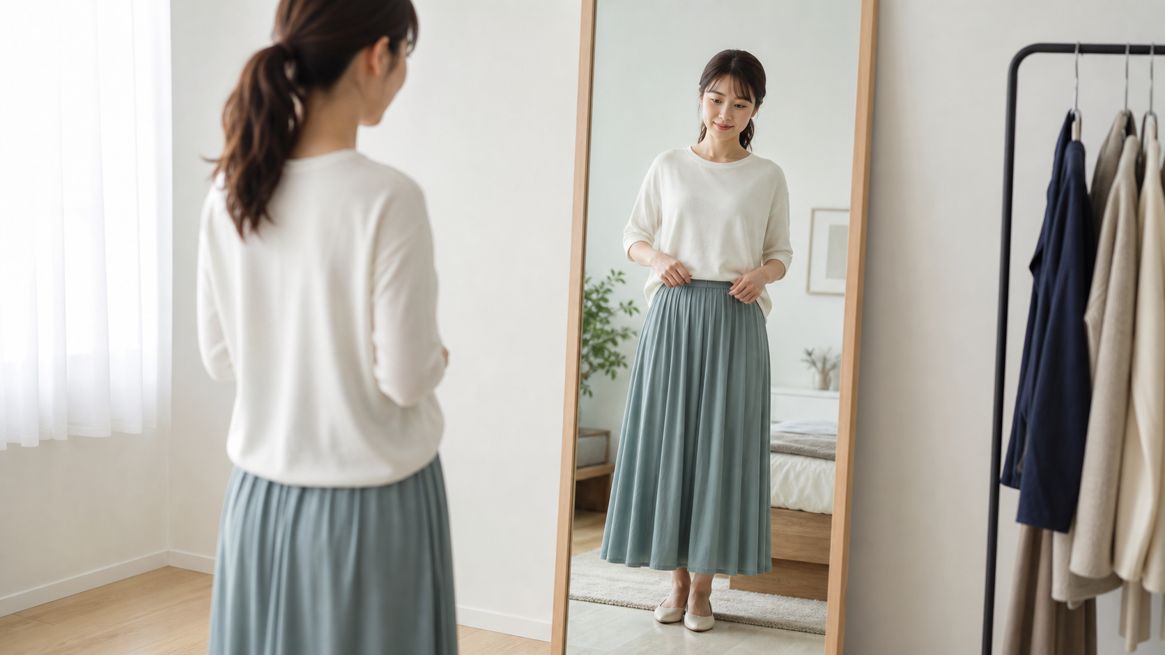 165cm・170cm女性の服選びと印象を整えるイメージ