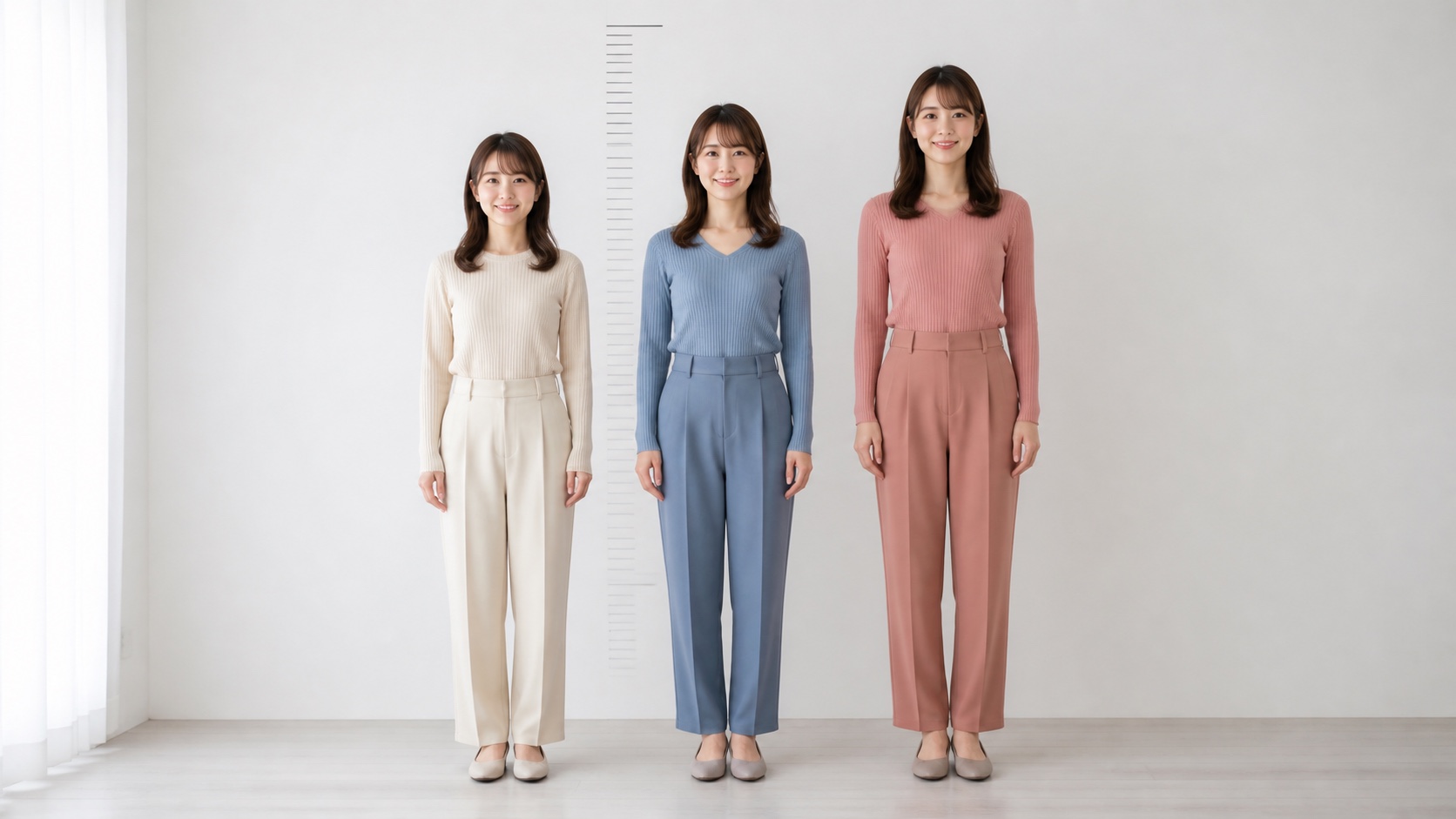 165cm・170cm・175cm女性の海外での見え方を比べるイメージ