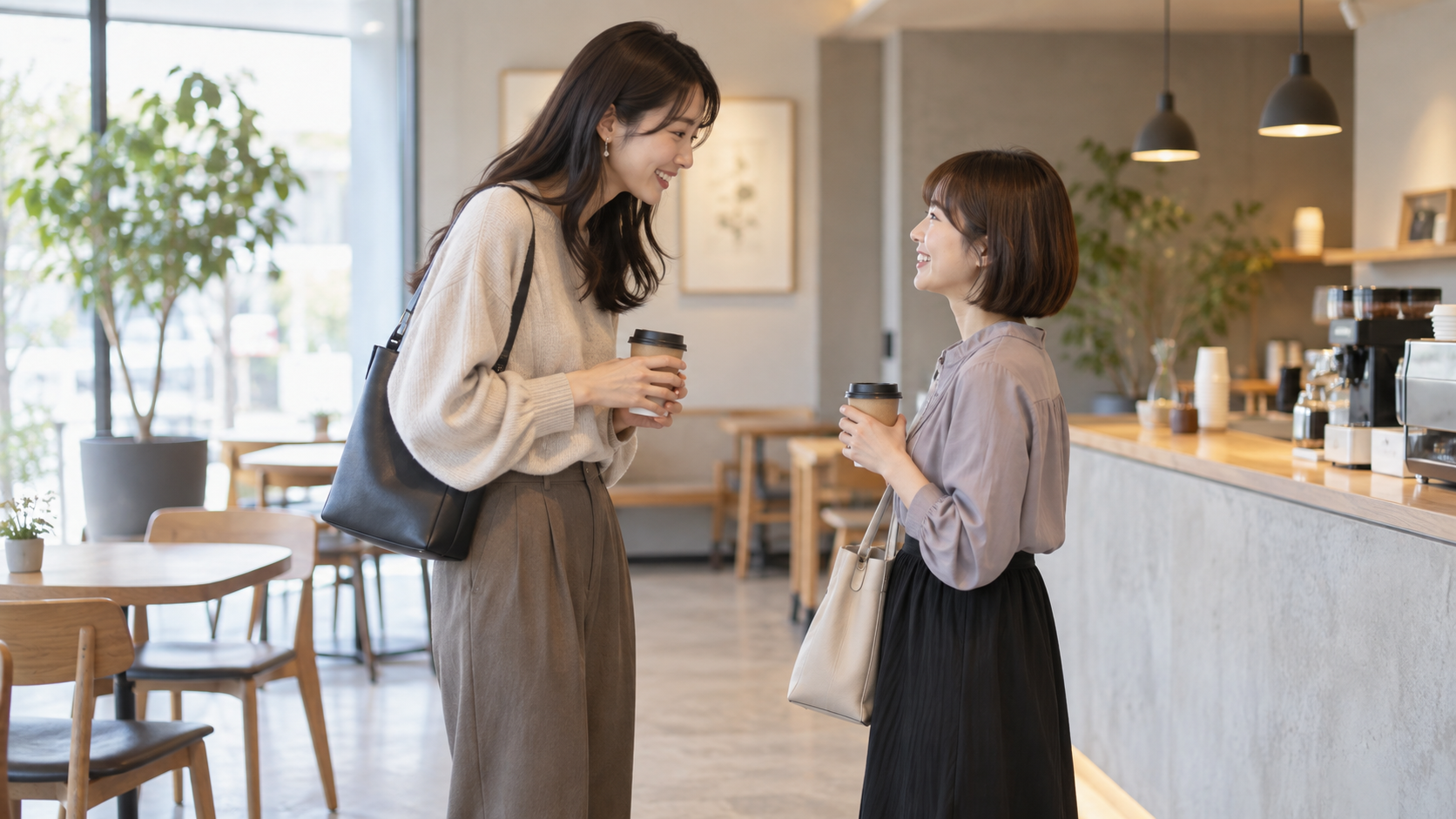 会話中に無意識に前かがみになる高身長女子